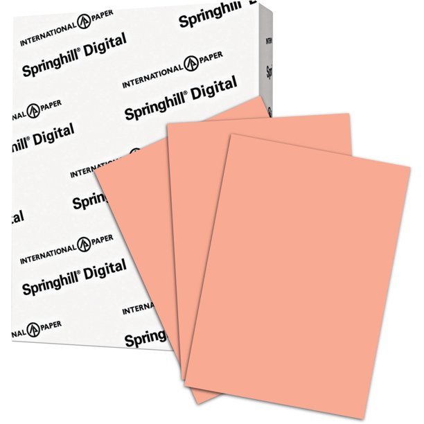 Springhill, SGH085300, 110 lb. Salmon Colored Paper, 250 / Pack, Salmon