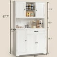 thumbnail image 2 of Lofka 67" Tall Pantry Cabinet for Kitchen Storage - 15 Shelves, 5 Doors, Microwave Shelf & Drawer, Freestanding Organizer Can Be Used as Coffee Bar Cabinet, 2 of 12
