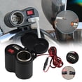 thumbnail image 1 of PREWOOD 5V/2A USB IC Control Charger Socket Waterproof Motorcycle Handlebar & Rear View Mirror Clamp Power Adapter Charger with Cigarette Lighter Socket,Voltmeter for Phones/Tablets/GPS, 1 of 9