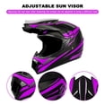 thumbnail image 2 of Casco integral de motocross Yesmotor para jóvenes y niños, color morado DOT, 2 of 6