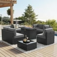 thumbnail image 2 of LayinSun 15 Piece Patio Furniture Set with Fire Pit Table, Outdoor Conversation Sets Wicker Rattan Sectional Sofa with Coffee Table, 2 of 8