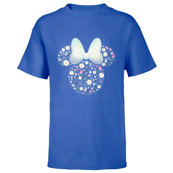 Disney Minnie Mouse April Birth Month Birthstone & Flowers - Short Sleeve T-Shirt for Kids - Customized-Royal