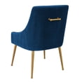 thumbnail image 3 of TOV Furniture Beatrix Pleated Navy Velvet Side Chair with Gold Legs, 3 of 8