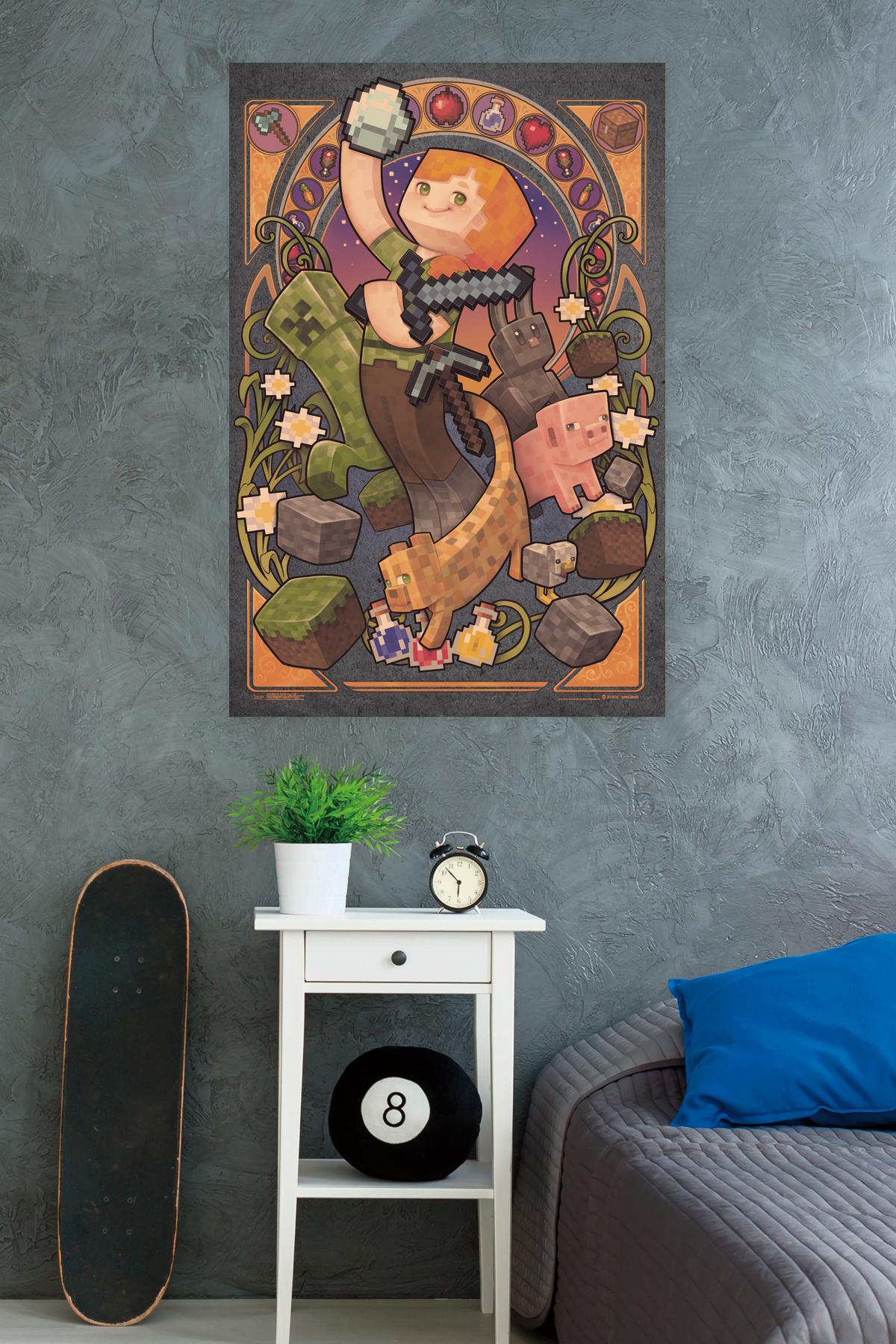 Minecraft - Alex Nouveau 24x36 Poster and Poster Mount Bundle