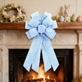 thumbnail image 4 of Handmade Oversized Bow Decoration, Imitation Linen Solid Color Ribbon Pendant for Party Wedding Holiday, Hanging Ornament for Door Wall Tree Home Decor, 4 of 5