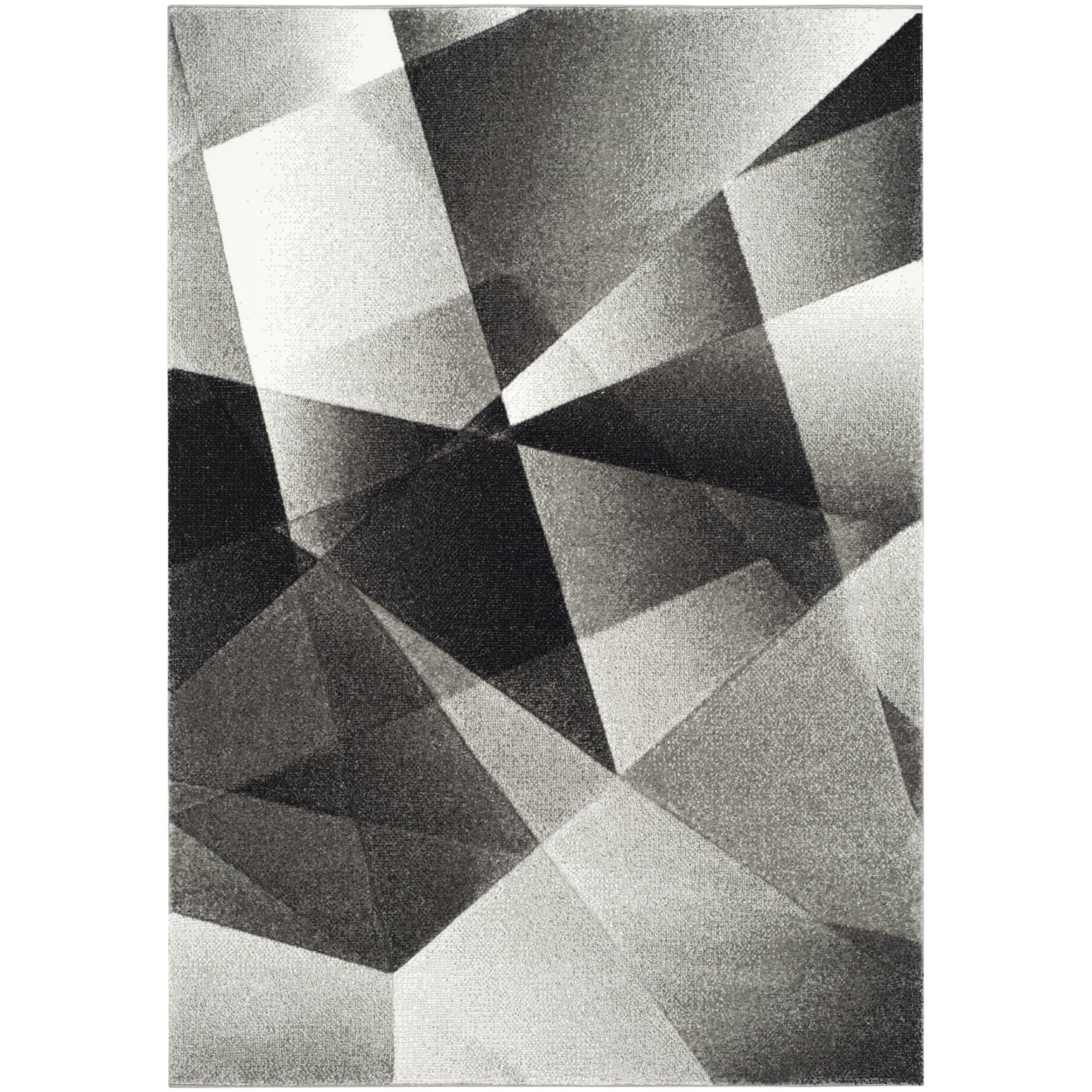 SAFAVIEH Porcello Jayme Abstract Prism Area Rug, Light Grey/Charcoal, 4' x 6'
