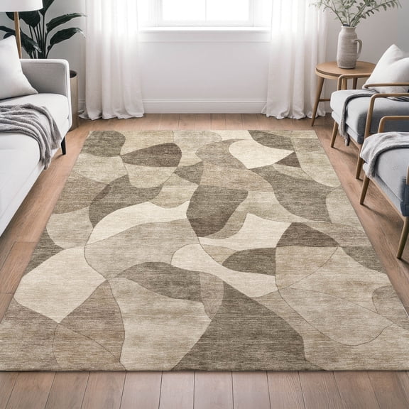 Addison Rugs Chantille Indoor/Outdoor Transitional Abstract Beige Machine Washable Rectangle Rug, 10' x 14'