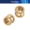 thumbnail image 3 of HUGFEGWE M6x6mm Female Thread Knurled Nuts,200PCS Hx8mm OD Brass Threaded Insert Embedment Nuts Hydraulic Welded Joint Injection Molding Assortment Kit for 3D Printing Injection Molding CJB91-24991, 3 of 9
