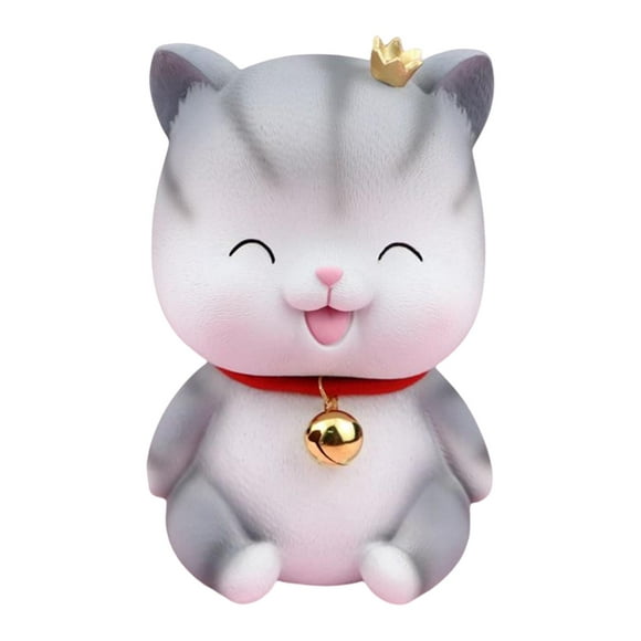 Cute Cat Piggy Bank Statue Ornament for Bedroom Desktop Decoration New Year Gift Squint