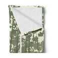 thumbnail image 2 of Forest Soft Flannel Fleece Throw Blanket, Vertical Stripes with Tall Trees and Lonely Deer Nature Illustration, Cozy Plush for Indoor and Outdoor Use, 50" x 60", Sage Green Cream Brown, by Ambesonne, 2 of 5