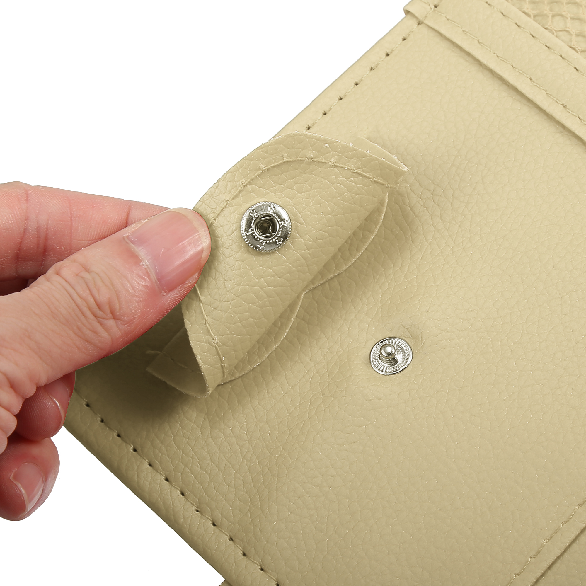 Unique Bargains Car Sun Visor Organizer Auto Interior Accessories Sunglass Holder Beige