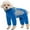 Blue, variant on HQREA Fleece Dog Coat Bodysuit Full Body Pet Pajamas Jumpsuit with Zipper for Small Medium Dogs