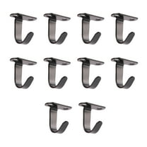 10Pcs Black Stainless Steel Ceiling Hooks Wall Mounted Clothing Solution Easy To Install Metal Coat Hanger