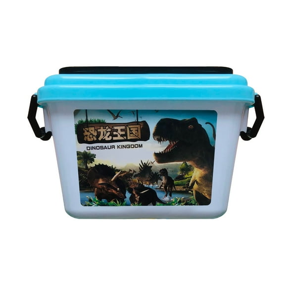 Dinosaur World Play Mat 50Pc Set Realistic Prehistoric Animals Trees Fences Portable Storage Case Educational Toy Kids Age 3 Plus