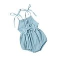 thumbnail image 3 of Hirigin Infant Baby Girl Summer Romper Clothes 6 12 18 24 Months Solid Color Tied Strap Sleeveless Playsuit Jumpsuit Bodysuits, 3 of 7