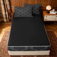 thumbnail image 4 of Erosebridal Classic Gothic Damask Zipper Queen Comforter Set with Fitted Sheet and 2 Pillowcases for Women Girls, Mandala Flower Floral Zipper Bedding Set, Black Reversible, 4pcs, 4 of 7