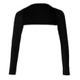 thumbnail image 2 of Womens Solid Open Cropped Elastic Arm Cover Shrug Hijab Black Modal shawl Black, 2 of 8