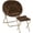 Brown, variant on SOPTY Round Folding Soft Faux Fur Moon Saucer Chair with Footrest, Large Reading Chair for Bedroom, Living Room & Dorm, Oversized, Metal Frame (Black, 2-Pack)