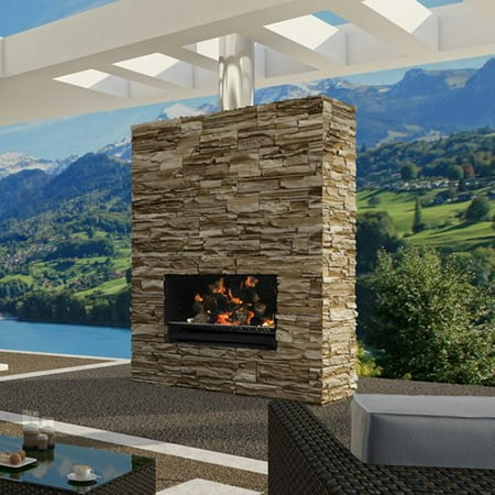 Escea Outdoor Wood Burning Fireplace Insert Grill With Optional