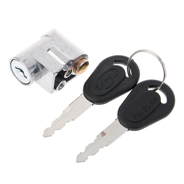 Battery Safety Pack Box Lock W/2 Key For Motorcycle Electric Ebike Scooter Battery Lock Electric Car Battery Box Lock + 2Pc Key Mingyiq