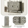 thumbnail image 5 of 47.2" Wooden Accent Storage Cabinet, Kitchen Buffet Sideboard with Antique Pattern Doors for Dining Room, Entryway,Hallway-Antique Gray, 5 of 9
