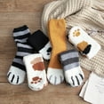 thumbnail image 3 of Calcetines de terciopelo de coral para mujer, medias de tubo de otoño e invierno, calcetines de dormir cálidos y gruesos con forma de garra de gato para dormir en el suelo, 3 of 6