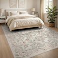 thumbnail image 3 of ODIKA 8'x10' Washable Area Rug Pink Bedside Preppy Scattered Roses Dusty Blush Sage Vine Tug for Living Room, Under Sectional, Family , Durable, Non-Slip, 3 of 7