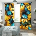 thumbnail image 3 of WNOOHIY Rustic Sunflower Butterfly Light-filtering Curtains for Bedroom Living Room,Window Treatment, Home Decor,Set of 2 Panels, 3 of 8