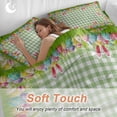 thumbnail image 3 of Easter Egg Queen Size Comforter Set, Colorful Rabbit Ears Egg Green Grass Green Buffalo Plaid Bedding for All Seasons, 4 Pcs Bed Set, 1Quiltcover (90"x92") ,1Sheet(94"x116"), 2Pillowcases (30"x20"), 3 of 12
