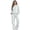 Blue Bow & Daisy Floral Print, variant on Jiueut Blue Bow & Daisy Floral Print Women's 2 Piece Lounge Set, Wide Leg Neck Warm Pullover Top and Sweatpants Set Stretch Long Sleeve Sweatshirt Wide Leg Pants Sweat Sets, Size Large