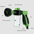 thumbnail image 2 of 8-Function High Pressure Garden Hose Nozzle with Soap Dispenser | 8 Spray Patterns for Car Washing,Watering & Outdoor Cleaning | ABS Plastic Construction | 270G Lightweight Design, 2 of 8