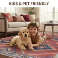 thumbnail image 3 of KoshiMe 8'x10' Area Rugs for Living Room, Machine Washable Rugs Non-Slip, Low Pile Soft Print Pattern Western Rug for Bedroom, Dining Room, Office, Red, 3 of 9