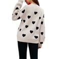 thumbnail image 4 of Women Valentine's Day Sweater Trendy Heart Lips Print Y2k Knit Sweater Crewneck Kawaii Sweater Fall Winter Harajuku Sweater (Black, M), 4 of 7