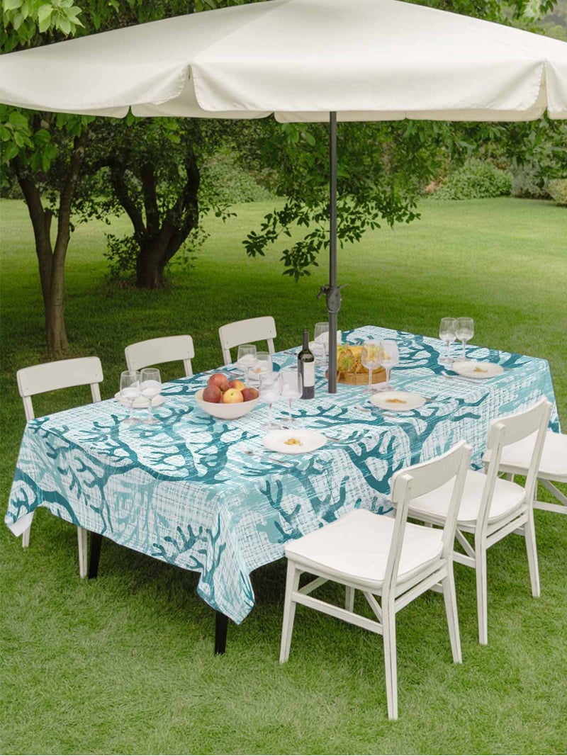120 in patio table covers with umbrella hole Outdoor Tablecloth Hole, Kenya Damask Look no further Outdoor Tablecloth with Umbrella Hole