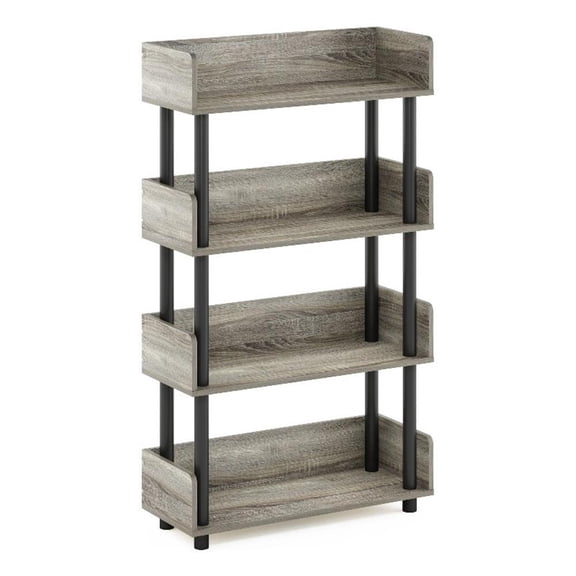 Pemberly Row 4-Tier Freestanding Multipurpose Display in French Oak/Black