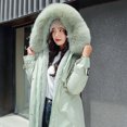 thumbnail image 4 of Viikei Winter Jackets Women Cotton Jacket for Women Women Plus Size Jackets and Coats Winter Warm Fashion Long Solid Slim Fur-Collar Zipper Thicker Down Jacket Coat, 4 of 9