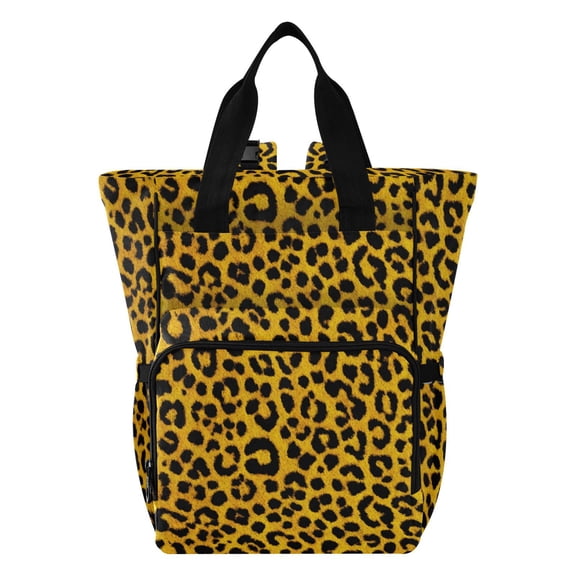 Iauyy Diaper Bag Backpack, 15L Large Capacity Diaper Bag Tote, Nylon Fabric for Outdoor Travel Shopping, Yellow and Black