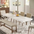 thumbnail image 4 of Tribesigns Dining Table for 6-8 People, 78 inch Large Wood Farmhouse Dinner Table with Heavy Duty Metal Legs and Wooden Top (Only Table), 4 of 6