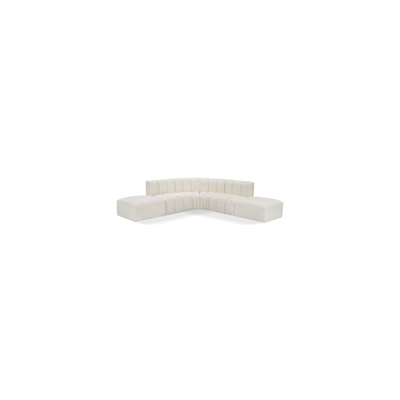 Meridian Furniture Arc Cream Vegan Leather Modular Sectional