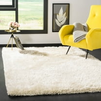 SAFAVIEH Toronto Kameron Solid Polyester Shag Area Rug, Champagne, 5' x 8'