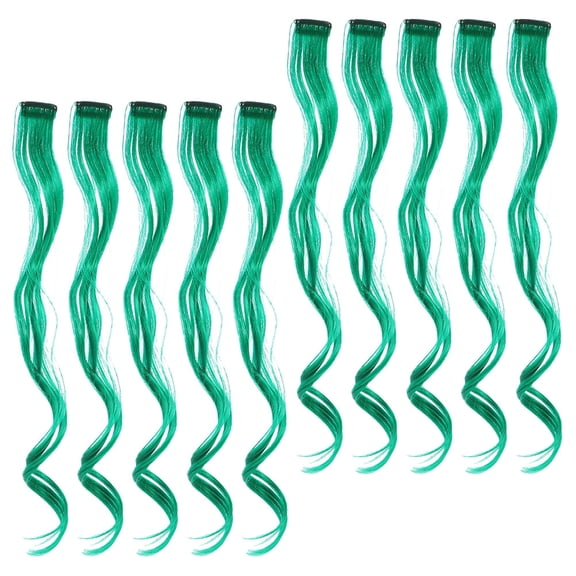 LOLIPPYY 10 Pcs Curly Hair Extension Clips for Women with Simple Design