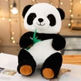 thumbnail image 2 of Muñeco de panda de peluche de 25 cm con forma de hoja de bambú de Taotanxi, juguetes para dormir con animales de peluche, regalo preferido para niños con panda blanco y negro, 2 of 4