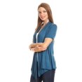 thumbnail image 2 of Women's  Basic Casual Solid Short Sleeve Open Front Cardigan (S-3X), 2 of 5
