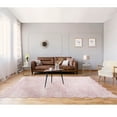 thumbnail image 2 of Mainstays Pink Feather Faux Fur Scalloped Indoor Area Rug, 7'x10', 2 of 8