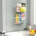 thumbnail image 5 of NiHome Magnetic Metal Refrigerator Organizers 2PCS Medium & Small, Versatile Storage for Kitchen & Office Holds Up to 14 lbs, Easy Attach to Any Magnetic Surface, Space-Saving Design (White), 5 of 7