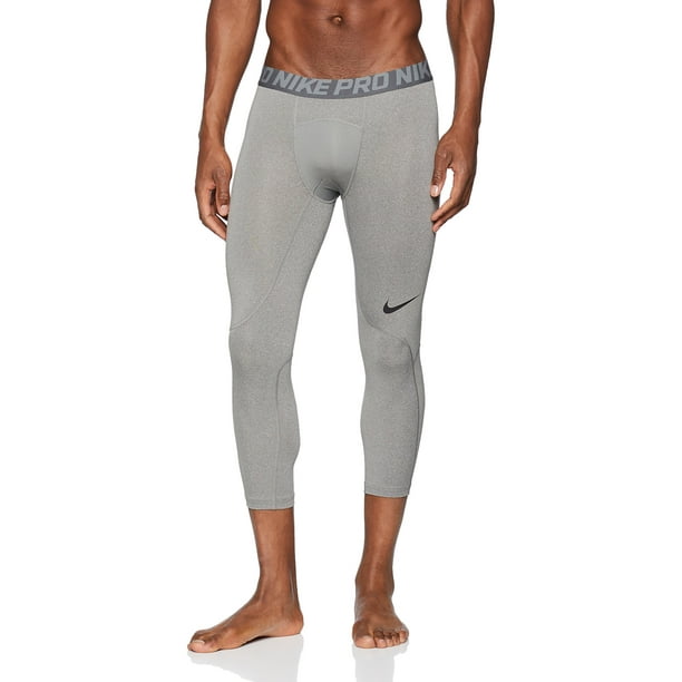 Men's Nike Pro 3qt Tight (Carbon Grey/Black, Small) - Walmart.com