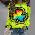 thumbnail image 2 of Levmjia Womens Sweatshirts Fashion Loose Round Neck Solid Color Long Sleeve St. Patrick's Day Printed Casual Shirt Holiday Breathable Comfortable Work Home Wear, 2 of 7