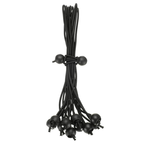 Uxcell 10Pcs Bolas de Cuerda Elástica 12" Cuerdas Elásticas de Alta Resistencia para Sostener Tiendas de Camping y Mangueras, Negro