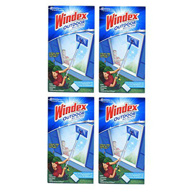 windex outdoor allin one glass cleaning tool starter kit (packf of 4