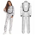 thumbnail image 3 of Mono Alien Space Unitards para mujer, disfraz de astronauta, Carnaval, Halloween, metálico brillante, cuello falso, mono de manga larga con cremallera, 3 of 5